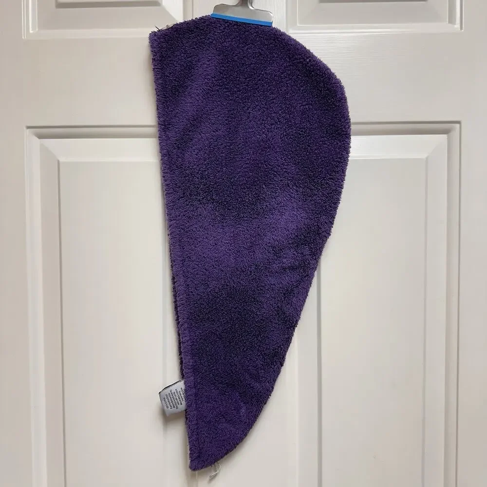 Joy Mangano True Perfection Luxury Cosmetic Resistant Towels Hair Head Wrap Purp